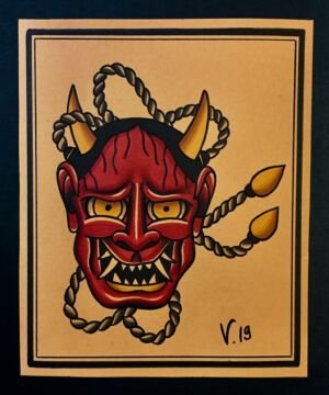 flash tattoo mask hannya
