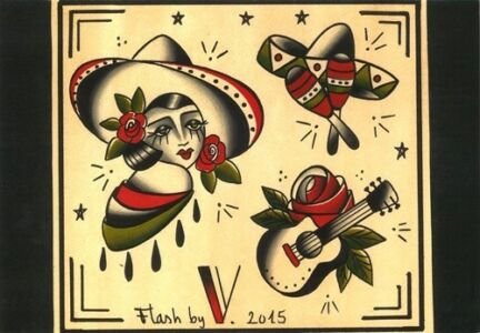 flash tattoo muchacha
