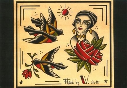 flash tattoo romantique