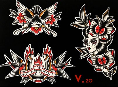 tattoo flash numeros 6