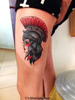 roman helmet tattoo