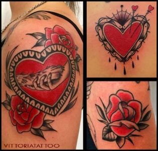 black red tattoo by vitoriatattoo
