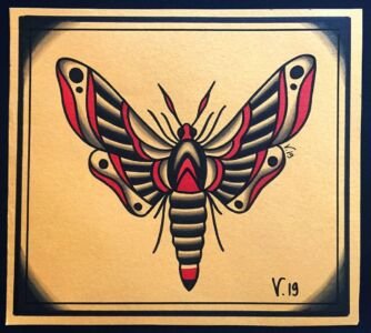 flash tattoo oldschool moth-vittoriatattoo