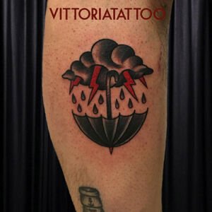 umbrella and cloud tattoo, vittoriatattoo